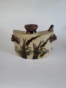 Vintage Japanese Okinawan Ceramic Pottery Dachibin Hip Flask Cane Design *CHIP* - Picture 1 of 7