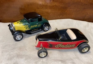 Pair Liberty Classic Ford Hot Rod & Street Rod Diecast Banks - Indian Cycle - Picture 1 of 13