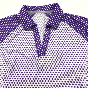 Jofit Medium lila gepunktet Damen Athleisure Fitness Tennis Golf Pullover Oberteil Shirt - Bild 1 von 6