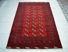 4 x 6'3 Handmade afghan tribal high quality turkmen morigul unique wool area rug