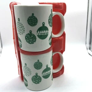 Starbucks Coffee Cup Mug Christmas Ornament Set 12oz Ceramic Green 2016 - Picture 1 of 12