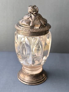 Antique English Sterling Silver Rock Crystal Mustard Jar Charles Fox 1827 - Picture 1 of 8