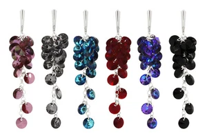 Sterling Silber Lange Ohrringe gemacht mit 6428 Rivoli Primero® Kristalle - Bild 1 von 9