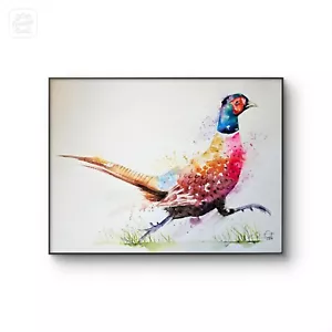 Original watercolour painting signed by Elle Smith Art Of A Pheasant bird, decor - Picture 1 of 8