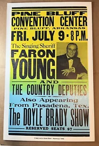 1982 Hatch Show Estampado Póster Faron Young The Singing Sheriff Pino Bluff Arkansas - Imagen 1 de 2