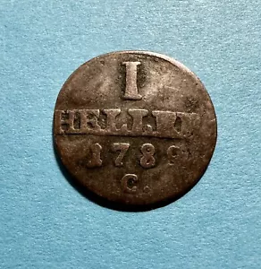 1789-C Elettorato di Sassonia 1 Heller - Stati tedeschi - KM #1002.1 - Trovato raro! - Foto 1 di 2