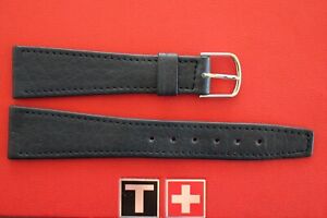 VINTAGE TISSOT 20MM SILV BUCKLE GRAY GRAINED LEATHER WATCHBAND WATCH BAND STRAP