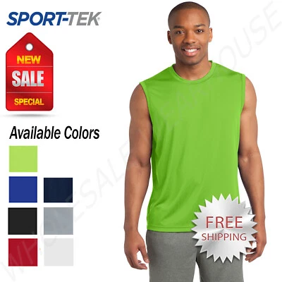 Sport-Tek Mens Sleeveless Dri-Fit Moisture Wicking Muscle T-Shirt M-ST352 - Image 1 of 3