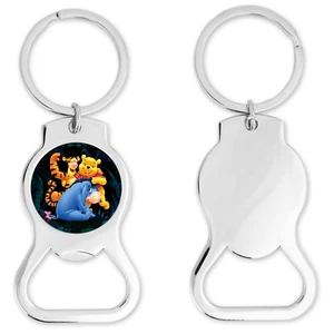 Winnie the Pooh & Friends Inspired Bottle Opener Keychain Round - Picture 1 of 1