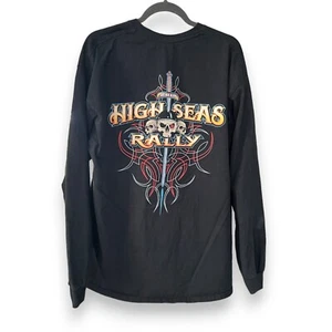 High Seas Biker Rally 2019 Long Sleeve Shirt Mens XL Motorcycle Crew Neck - Picture 1 of 8