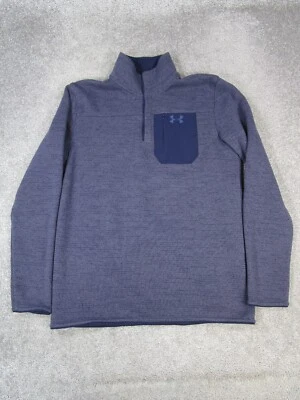 Under Armour 男式夹克中号蓝色远足羊毛 — 第 1/4 张图片