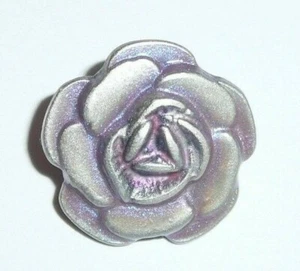 Pretty Hand Painted Metal Rose Flower Shank Button Purple w/ Pink Middle - 5/8" - Picture 1 of 5