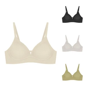 Small Breast Underwear Women's French Style Steel Ring Triangle Cup Bra Girl - Picture 1 of 22