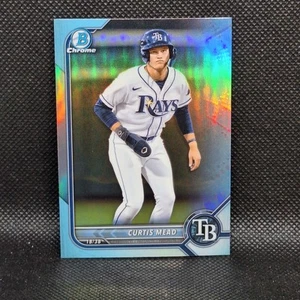 2022 Bowman Chrome Draft Curtis Mead rifrattore blu cielo #BDC-38 Tampa Bay Rays - Foto 1 di 2