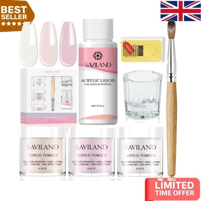 Safe & Non-Toxic Acrylic Nail Kit - Travel-Friendly with Brush & Forms Included - Image 1 of 4