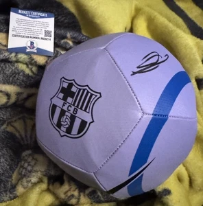 ANSU FATI Signed NIKE Futbol Beckett BAS COA Soccer Ball Barca Barcelona Purple - Picture 1 of 6