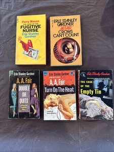 Vtg Lot 5 A.A. Fair Erle Stanley Gardner pulp crime detective paperback books - Picture 1 of 16