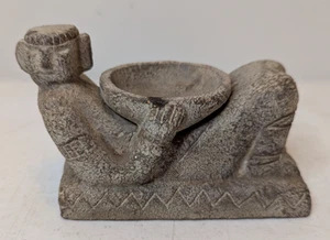 Vintage, Mayan, Clay Terra Cotta, Chac Mool Sculpture 6”L x 3”W x 4”H - Picture 1 of 6