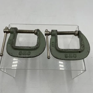 2 Vintage S.H.C. MALLEABLE 1 & 1/4” #121 C-Clamps Made in USA - Picture 1 of 3
