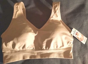 Nuevo con etiquetas Jockey Mujer Mediano Beige Microfibra Elastizado Pullover Brillo Suave Bralette - Imagen 1 de 4