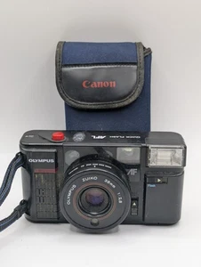 Olympus Quick Flash AFL Film Camera With Carry Strap & Canon Carry Bag Untested - Picture 1 of 20
