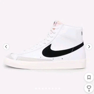 Nike Blazer Mid 77 Women’s Shoes Size US 7 UK 4.5 EUR 38 White Black - image 1 of 4