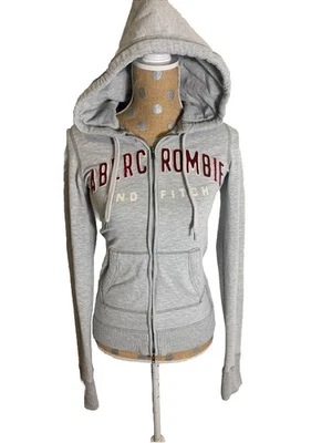 De Colección Abercrombie & Fitch Cremallera Completa Sudadera con Capucha Y2K M Sudadera Chaqueta Gris Logo Para Mujer Foto 1 de 4