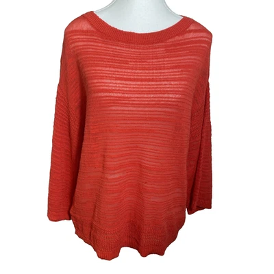 Suéter Tommy Bahama Para Mujer Pequeño Manga 3/4 Suelto Tejido Rojo Cuello Barco Foto 1 de 4