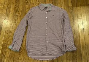 Michael Kors Herren Button Down rot-weiß kariertes Hemd Langarm Größe M - Bild 1 von 6