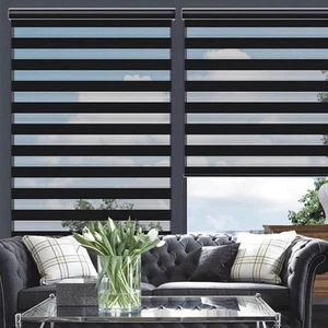 Horizontales Fensterrollo Zebra Doppelrollo Vorhänge, einfach zu installieren - Bild 1 von 8