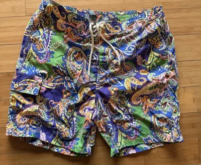 Vintage 2000s Polo Ralph Lauren Floral Paisley Print Swim Shorts Men’s Large - Image 1 of 4