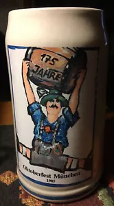 1985 Oktoberfest Munchen Rastal Artist - Fritz Dommel 1 Liter Beer Stein - Picture 1 of 7