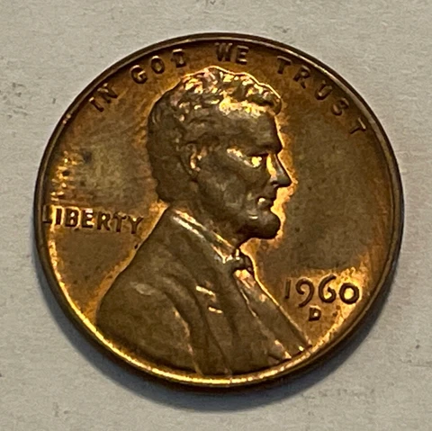 1960-D/D Over D  Lincoln Memorial Cent US Penny Cover