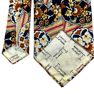 VTG Liberty of London silk tie necktie Hahne & Co red blue brown gold paisley C - Picture 1 of 4