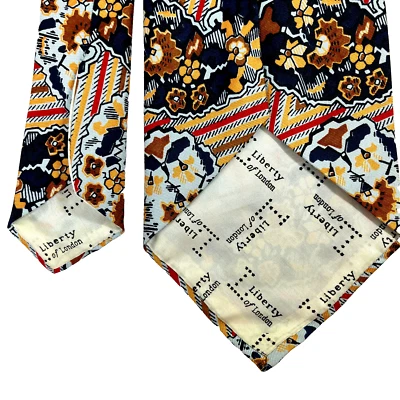 Винтажный шелковый галстук Liberty of London галстук Hahne & Co красный сине-коричневый золотой пейсли C - Изображение 1 из 4