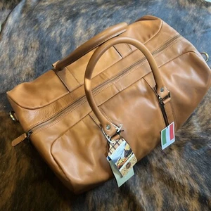 Alte Angler Leder Seesack Reißverschluss Made in Italy - Bild 1 von 13