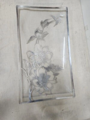 Vintage Sterling Silver Overlay Peony Tray 1940’s - Image 1 of 4