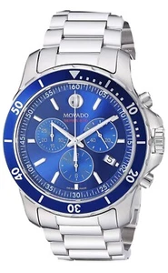 Movado Series Herren-Armbanduhr 800 2600141 blaues Zifferblatt Edelstahl - Bild 1 von 2