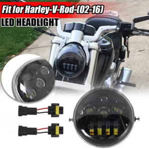 LED Headlight Hi/Lo Lamp Fit For Harley 02-16 V-Rod VRSC VRSCA VRSCB VRSCR VRSCF - Picture 1 of 16