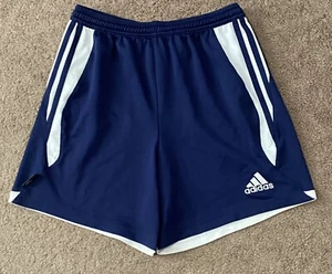 Adidas Girls Navy 3 Stripes Athletic Shorts Size XL - Picture 1 of 3