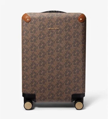 NWT MICHAEL KORS 20" Empire Signature Logo Carry-on Suitcase Trolley in Brown - Image 1 of 4