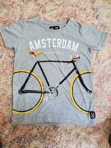 Fox Originals Amsterdam Biketown SS Graphic Print Gray T Shirt-Youth 140/USA 10 - Picture 1 of 10
