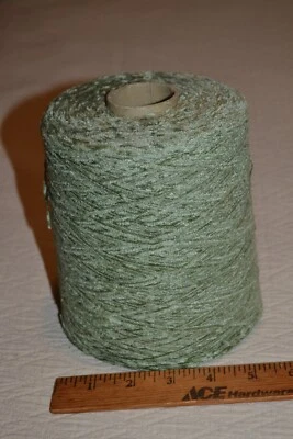 Yarn Country 100% cotton chenille yarn, 1 lb 11 oz cone, light green - Image 1 of 4