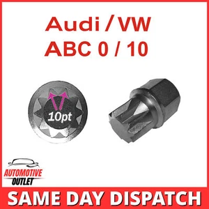 Llave de Tuerca Bloqueo Rueda Abc 0 / 10PT Spline Perno Resortes para Audi Seat - Imagen 1 de 5