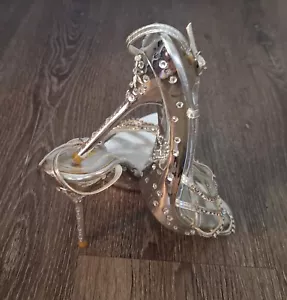 Celeste Silver Jeweled Rhinestone Ladies Heels Sz 6.5 - Picture 1 of 7