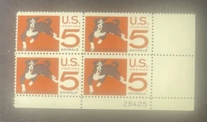 US 1307 5c Humane Treatment of Animals unused plate blk of 4 never hinged 1966 - Picture 1 of 5