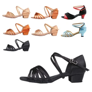 Scarpe da ballo tango latino sala da ballo donna bambini ragazza tacco salsa 6 nuove - Foto 1 di 22