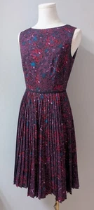 Andianna Papell Fit and Flare Pleated Dress Abstract Paisley 2 to 4 - Picture 1 of 9