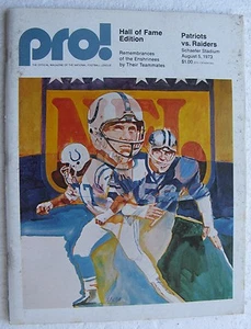 Programa de los New England Patriots (Oakland Raiders) del 5 de agosto de 1973 (falta una página) - Imagen 1 de 3