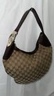 ❤️gucci Canvas & Leather Hobo Bag Shoulder Bag Handbag Italy Gucci Canvas Logo